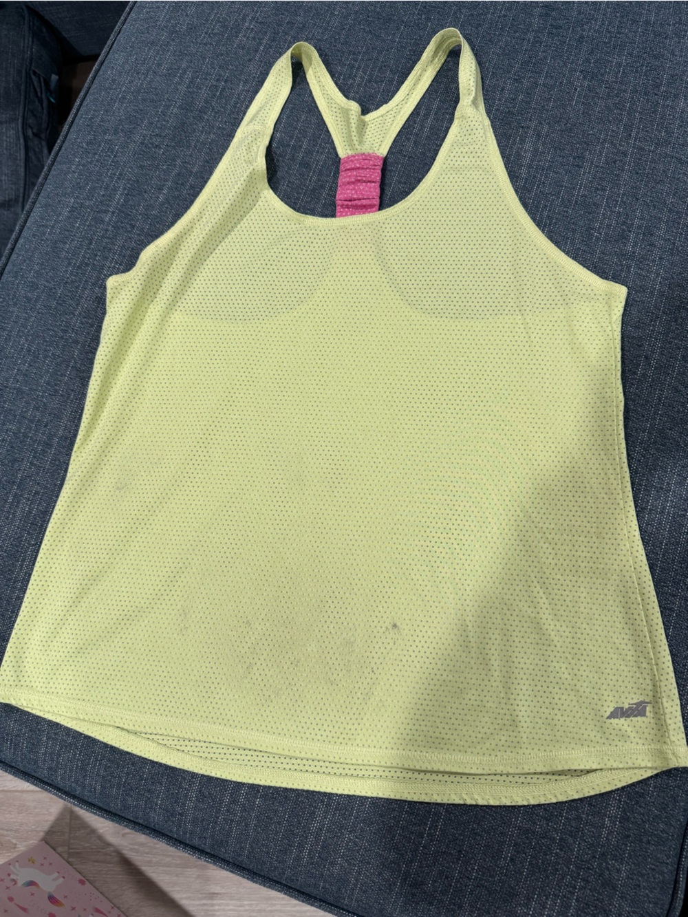 Avia Lime Green Racerback Tank with Pink Back Detail